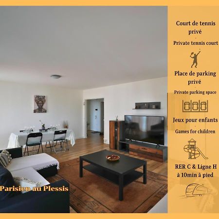 Cocon Parisien Au Plessis - Court De Tennis Prive Apartment Le Plessis-Bouchard Exterior photo